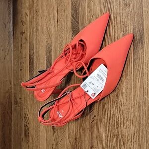 Zara women's lace up heels